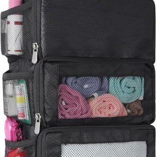 esouler Suitcase Organizer - Hanging Packing Cubes & Portable Collapsible Travel Shelves for Carry-on (Black, Small)